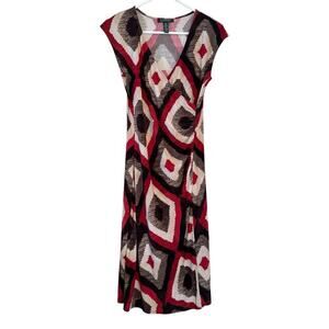 Lauren Ralph Lauren Womens Sheath Dress Size Medium Red Black Southwest Western